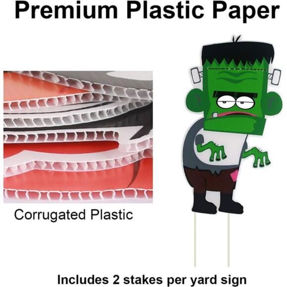 10PCS Yard Signs Halloween Props Pumpkin Ghost Monster Stakes for Decorations - Picture 5 of 7